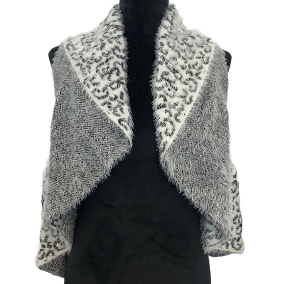 Jon & Anna Jackets & Coats Snow Leopard Print Fuzzy Vest Vest Vest